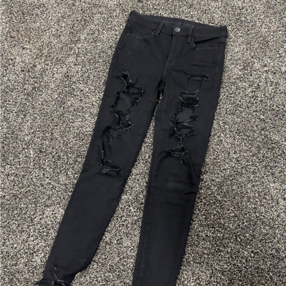 Distressed Black Jeans for Women